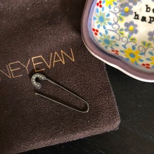 Sydney Evan 14k Diamond Safety Pin Earring SINGLE
